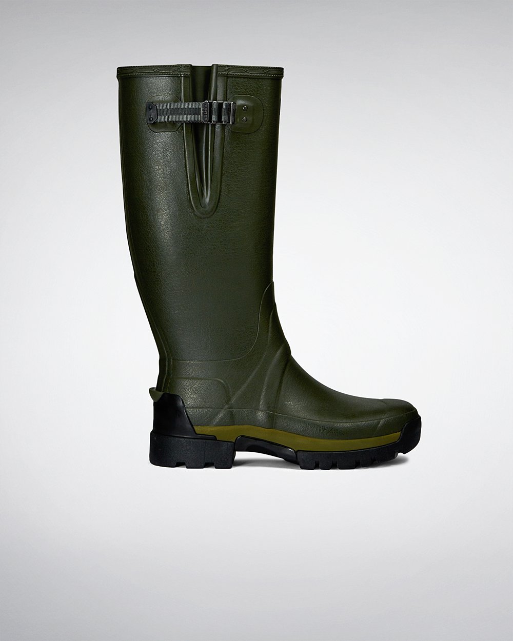 Mens Tall Rain Boots - Hunter Balmoral Adjustable 3Mm Neoprene (96VZIFYTR) - Dark Olive